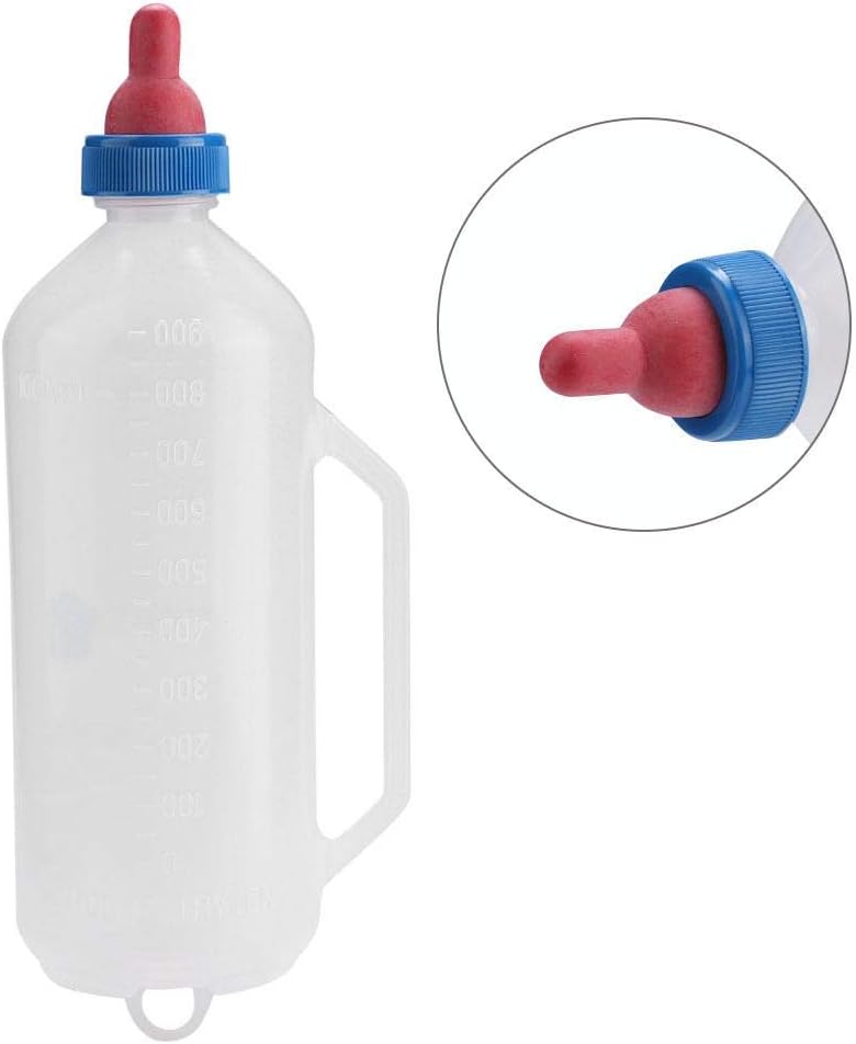 Lamb Feeding Bottle, 1L Small Animal Milk Nipple Bottle with Hand Grip for Feeding Sheep Goat Goat Cattle and Calf - Image 5