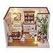 Flever Dollhouse Miniature DIY House Kit Creative Room With Furniture and Cover for Romantic Valentine's Gift(A Little Luckiness)