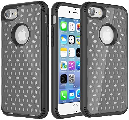 iPhone 8 Case,iPhone 7 Case Zisure [FENCER] Heavy Duty Durable Shockproof Clear Cases for iPhone 8/iPhone 7 (4.7 in) - BLACK