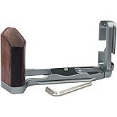 SZZCNOX XT5 Ebony Hand Grip L Plate Bracket for Fuji Fujifilm X-T5 Micro SLR Camera, Arca Quick Release Plate, Metal Handgrip L-Shape Grip with 1/4"-20 Tripod Hole &amp; Wrench Accessories (Silvery)