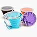 ME.FAN Silicone Collapsible Travel Cup - Silicone Folding Camping Cup with Lids - Expandable Drinking Cup Set - BPA Free, Portable, Graduated [9.22oz]