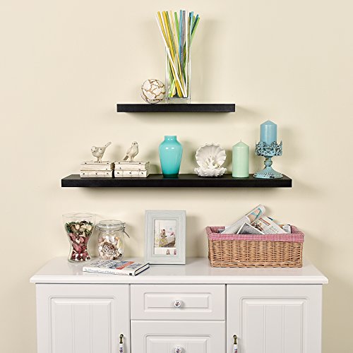 WELLAND Simons Floating Wall Shelf Ledge Shelves, 18-Inch, Black