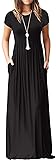 DEARCASE Maxi Dress for Women Black Large Crewneck