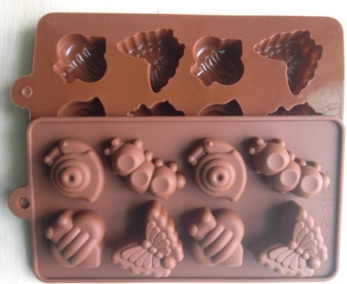 Lovely Bee Snail Butterfly Caterpillar INSECT icing cupcake topper mold Jelly Chocolate Cupcake Cake topper Wax Silicone Mould pan 192*106*20mm