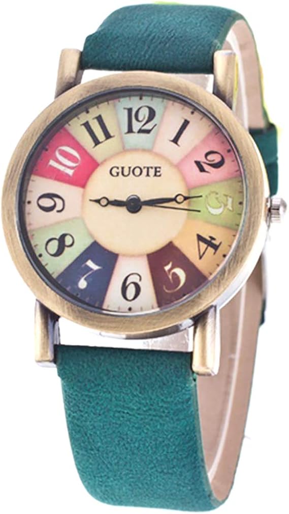 Amazon Zoooom 的 カラフル デザイン 腕時計 レディース 女性 文字盤 ユニーク ファッション アクセサリー カジュアル フォーマル グリーン Zm Karamato Gr レディース腕時計 腕時計 通販