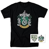 Harry Potter Slytherin Logo Adult T Shirt & Exclusive Stickers (Medium)