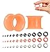 BodyJ4You 12PC Ear Plug Set Thin Silicone Double Flared Flexible Ear Stretching Tunnels Gauges Kit 8G-00G