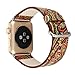 Alonea 38mm 42mm Folk-Custom Leather Strap Replacement Watch Band For Apple Watch