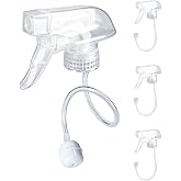 TERESRY 4 Pack 360° Spray Nozzles for 8oz, 16 oz Spray Bottles Clear | Gravity Ball Designed for 360° Spray, Spray Nozzles wi