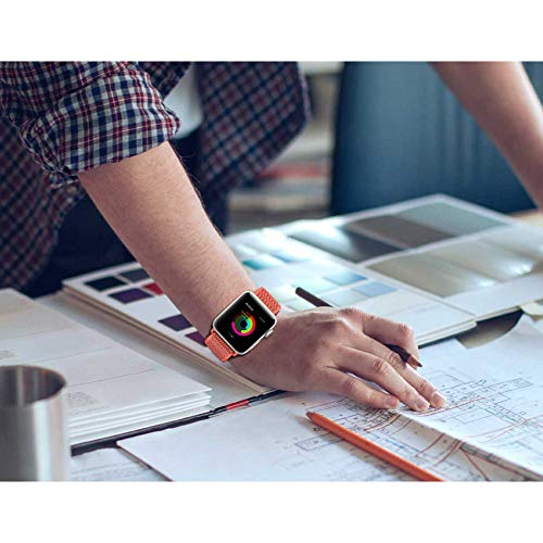 amBand Sport Loop Band Compatible with Apple Watch 38mm 40mm, Lightweight Breathable Nylon Replacement Band Compatible with iWatch Series 1/2/3/4, Sport, Edition-Nectarine