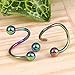 Pixnor 2 X Stylish Multifunction Unisex S Twist Nose Lip Eyebrow Ring Earring Nose Stud (Colorful)
