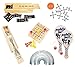 Wish Novelty Classic Games (Set of 6) Fun Party Vintage Games for Kids & Family - Includes Tic-Tac-Toe, 2 Paddleballs, Domino, Jacks, Pick-up Sticks, Coil Spring- Travel Compact Size - Best Retro Gift