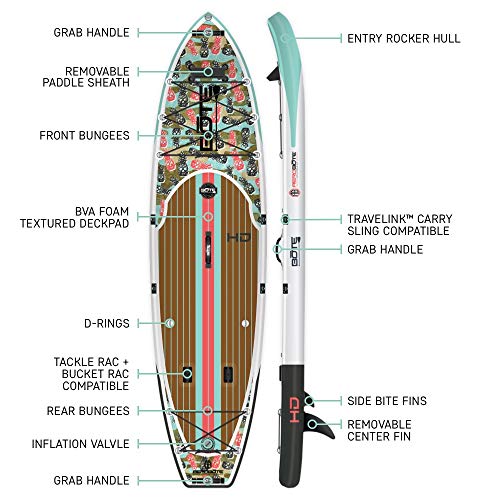BOTE HD Aero Inflatable Stand Up Paddle Board, SUP with Accessories Pump, Paddle, Fin & Travel