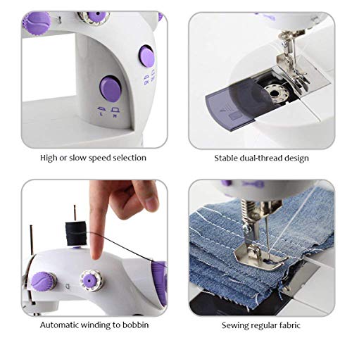 Boxtree Sewing Machines,Portable Mini Sew Machine with Needle Protector,Adjustable Double Speed with Foot Pedal