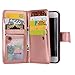 iPhone 6 Plus Wallet Case, iPhone 6s Plus Case, SUPZY Leather Detachable Magnetic Flip 9 Card Slots Holder Wrist Strap Purse Removable Slim Protective Cover for iPhone 6 Plus 5.5 inch (Rose Gold)