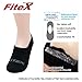 FITEXTREME 3 Pack Womens DryCool Cushioned Thick No Show Socks Non Slip Black S