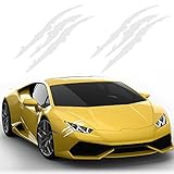 YGMONER 2PCS Claw Marks Decal Reflective Sticker 16 x 5 (Silver White)