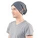 Stylish Men Gray Slouchy Button Beanie Cap Unisex B020 ¡­