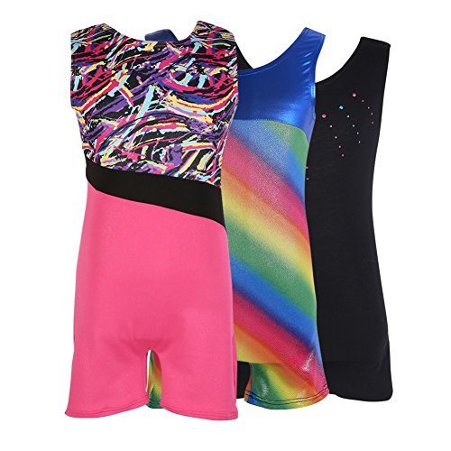 Daxin Gymnastics Girls Dancing Leotard One-piece Flroal Camisole Active Shirts