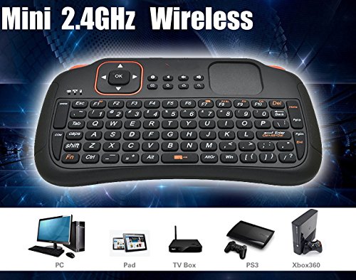 C-Zone 2.4GHz Mini H7 Wireless Entertainment Keyboard with Touchpad for PC, Pad, Andriod TV Box, Google TV Box, Xbox360, PS3 (Black)