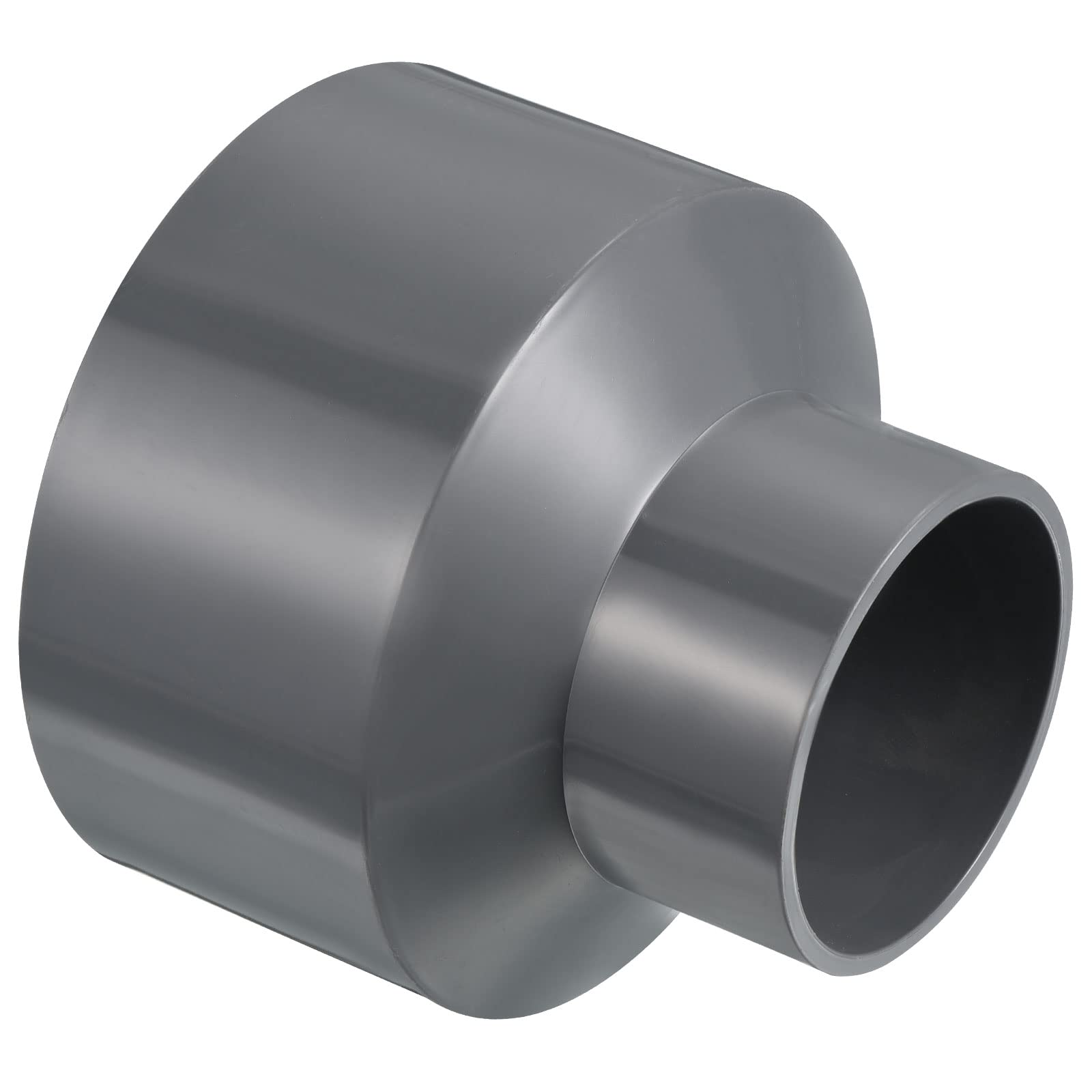 PATIKIL PVC Reducer Pipe Fitting 110x63mm, Straight Coupling Adapter Connector, Gray