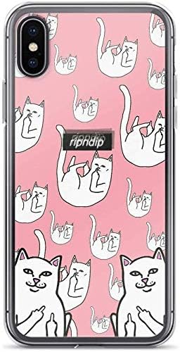 WENBANG Mr yron Compatible with iPhone X/Xs Case Pure Clear Phone Cases Cover Rip n Dip Cat Don't Touch My Phone
