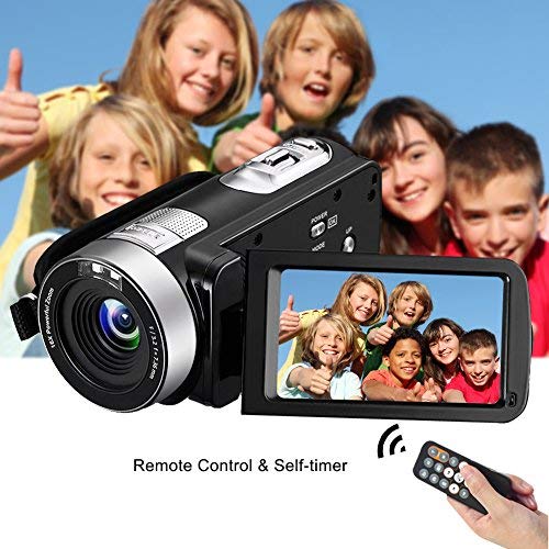 Videocamara Full HD Camera de Video 1080p 24.0 MP 3 pulgadas LCD rotativa pantalla digital videocámara 16X zoom digital función de control remoto grabadora de vídeo