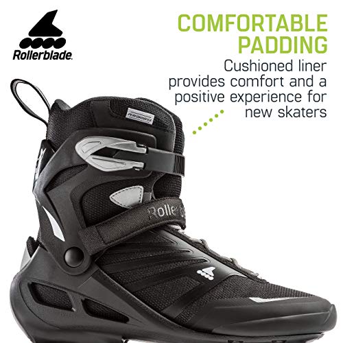Rollerblade Zetrablade Men's Adult Fitness Inline Skate, Black/Silver, US Men's 6 (Renewed)