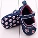 Voberry Baby Girls Soft Soled Butterfly Crib Moccasins Canvas Mary Jane Shoes (0~6 Month, Blue)