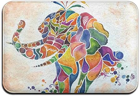 Abstract Elephant Theme Anti-slip Door Mat Home Decor Indoor Outdoor Entrance Doormat Rubber Backing 23.6 X 15.7 Inches