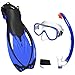 PROMATE Snorkeling Mask Fins DRY Snorkel Set Gear Bag, Blue, MLXL