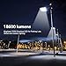 AntLux 150W LED Parking Lot Lights Shoebox Pole Light, 18600lm 5000K, 450W HID/HPS Replacement, Outdoor Commercial Area Street Security Lighting Fixture, IP66 Waterproof, Arm Mount, Photocell Included