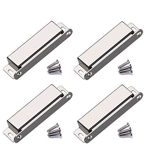 WOOCH Door Magnetic Catch - 60lb High Magnetic Stainless Steel Heavy Duty Catch for Kitchen Bathroom Cupboard Wardrobe Closet Closures Cabinet Door Drawer Latch (3.7 in Silver, 4-Pack) - Thumbnail 7