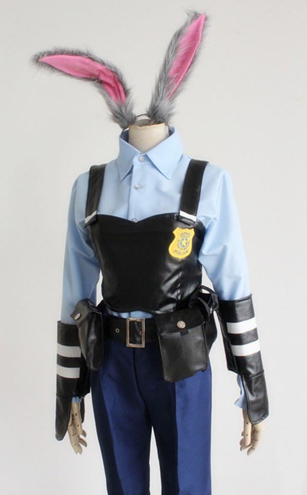 Amazon ひなたコスプレ専門店 ディズニー風 Disney ズートピア Zootopia ジュディ ホップス コスプレ 衣装 Judy Hopps ウサギ ハロウィン仮装 変身 高品質 激安 お買い得 Mサイズ コスプレ 仮装 通販