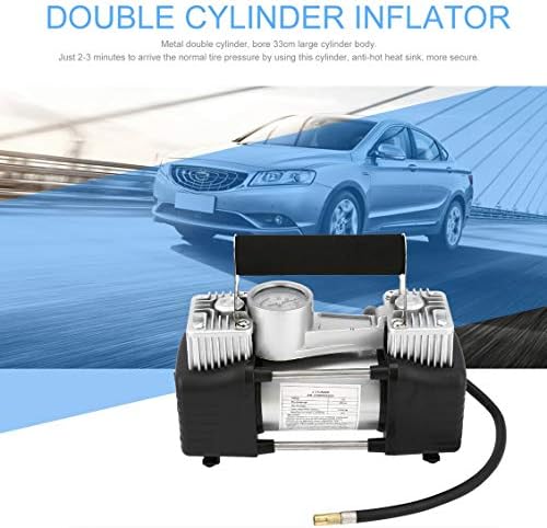 fghdfdhfdgjhh DC 12V Portable Super Flow Car Tire Tyre Inflator Metal Vehicle Auto Electric Pump Air Compressor Heavy Duty Set