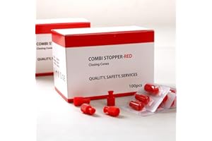 GENERIC Hynec Luer Stopper Red Closing Cones, 100-Pack, EO-Sterilized Luer Lock Caps – Combination Dual Function for Male/Female Connectors