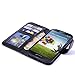 S4 Case, LK [Kickstand Feature] S4 Wallet Case, Luxury PU Leather Wallet Case Flip Cover Built-in Card Slots Stand For Samsung Galaxy S4, BLACK