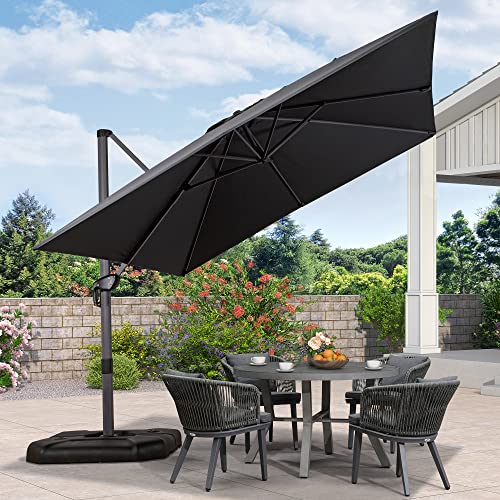 PURPLE LEAF Patio Umbrella Outdoor 10 FT Square Pool Deck Umbrella Wind