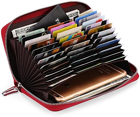 Women RFID Blocking Wallet Leather Zip Around Phone Clutch Large Multi Card Zipper Clutch Purse