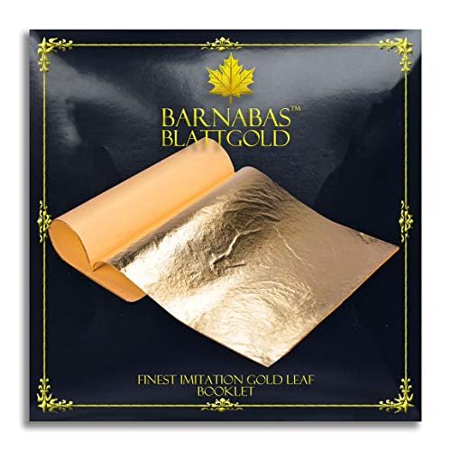 BARNABAS BLATTGOLD Imitation Gold Leaf, Loose Sheets [100 Sheets, 5.5 inch], Metal Foil Leaf for Painting, Arts and Crafts
