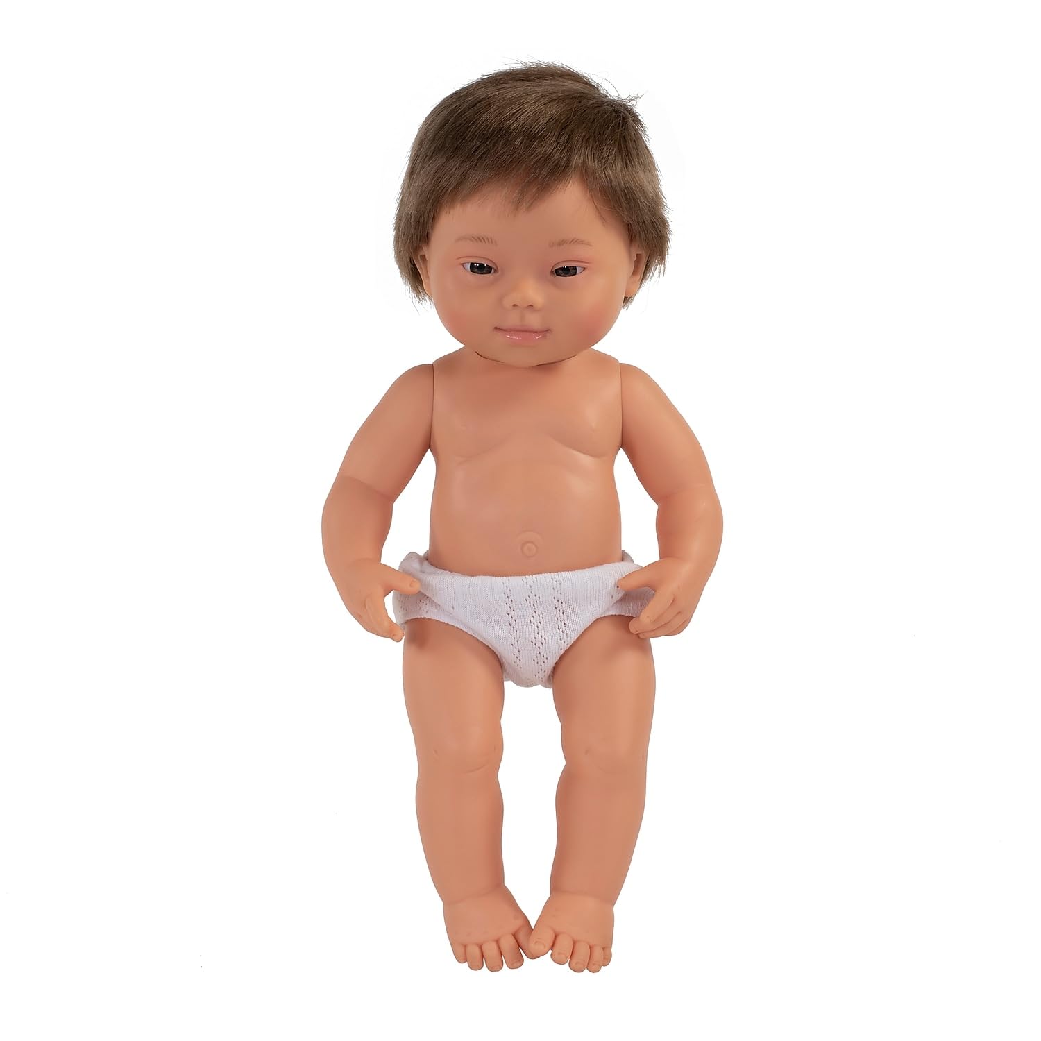 Miniland Doll 38cm Caucasian Boy with Down Syndrome Boy (Polybag) - Made in Spain, Anatomically Correct, Quality, Inclusive Doll