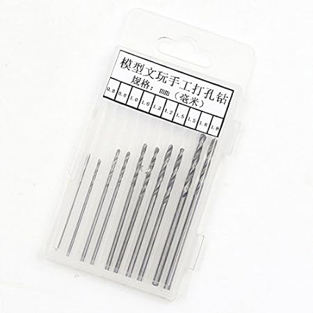 Generic 020101169 : 10 Pcs/set 0.8-1.8mm High Carbon Steel Twist Drill Bit High Quty Spiral Drill Hand Tools Drill Bits Woodworking Drill Set