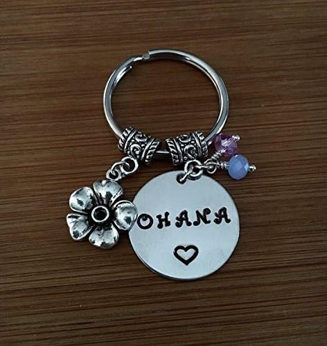 Ohana keychain-accessories-keychains-Lilo and Stitch-Ohana means Family-Ohana Charm keychain-flower keychain-family