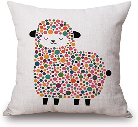 Sofa Bed Decor Pillow Case,Arroker Luxury Cute Cartoon Pattern Home Indoor Chair Car Decorative Square Throw Pillow Cushion Linen Covers,17.7''X17.7''(Without Pillow Inner) (Sheep)