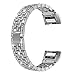 Wearlizer Bling Metal Comptible for with Fitbit Charge 2 Bands for Women Bangle Bracelet Assesories Straps Wrist Band Fit bit Charge hr 2 Dressy Small Large Shine Crystal Silver