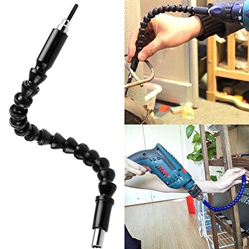 Magnetic Socket Bit Holder Extension, YuCool 3 Piece 1/4 inch Heavy-duty Hex Shank For Quick Change, 11.6 inch Flexible Drill Bit Extension with Screw Drill Bit Holder - Pack of 4