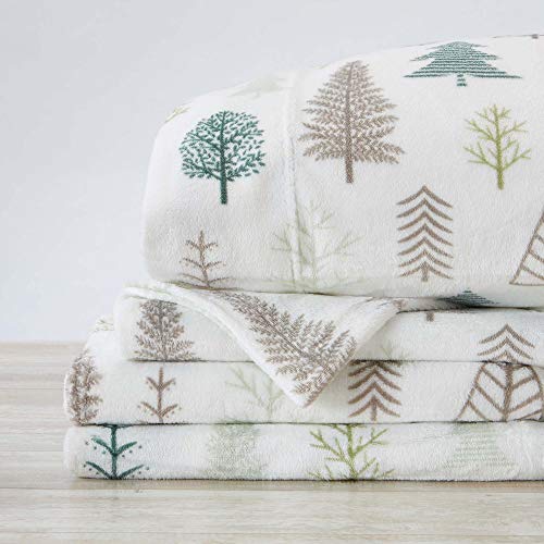 Great Bay Home Extra Soft Velvet Plush Micro Fleece Lodge Holiday Sheet