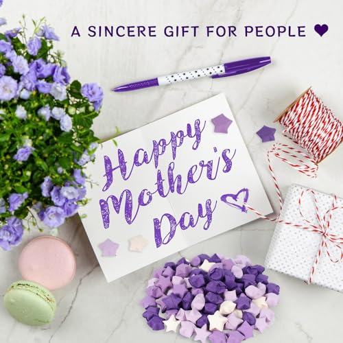 MCPINKY 1080 Sheets Star Origami Paper, Purple Star Paper Strip Double Sided Origami Stars Paper Lucky Star Paper for DIY Crafts Art School Supply