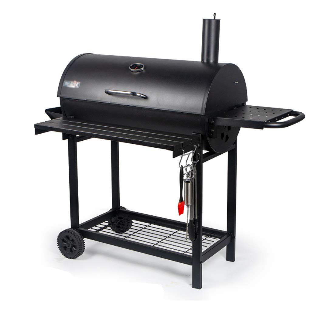 WangQ Barbecue，Royal Gourmet BBQ Charcoal Grill and Offset Smoker,BBQ Outdoor Picnic, Camping, Patio Backyard Cooking, Black bbq (Color : Black)