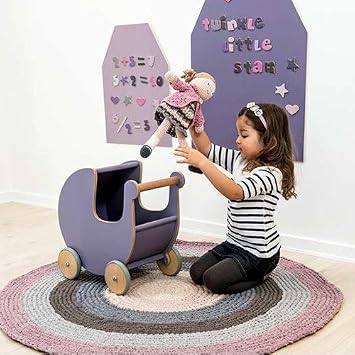 Sebra Kinderteppich Teppich Kreise Pastell Lila Rund O 120cm